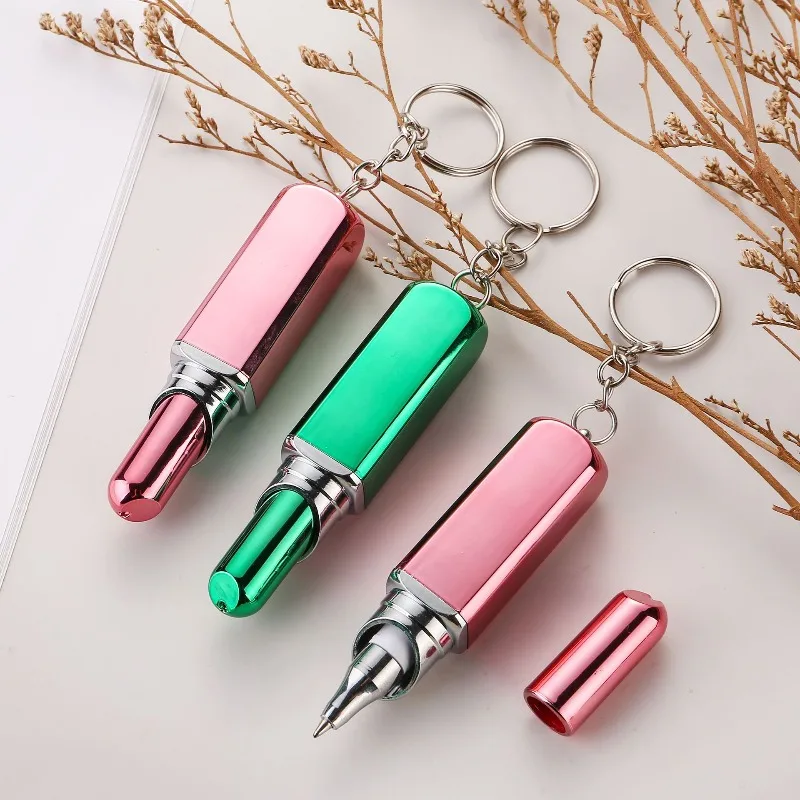 3Pcs Novelty Lipstick Shaped Round Gel Pen - Bright Colors, Suitable For School, Office And Daily Writing - Stationery