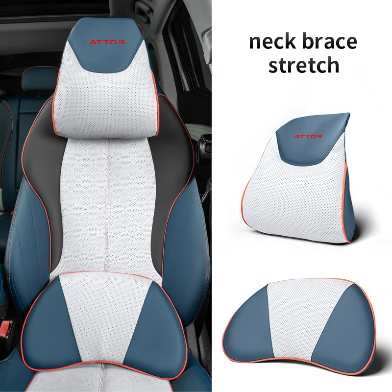 For BYD Atto 3 SONG PLUS DM-i EV Dolphin Microfiber Leather Headrest Seat Headrest Neck pillow Cushion Neck Headrest Accessories