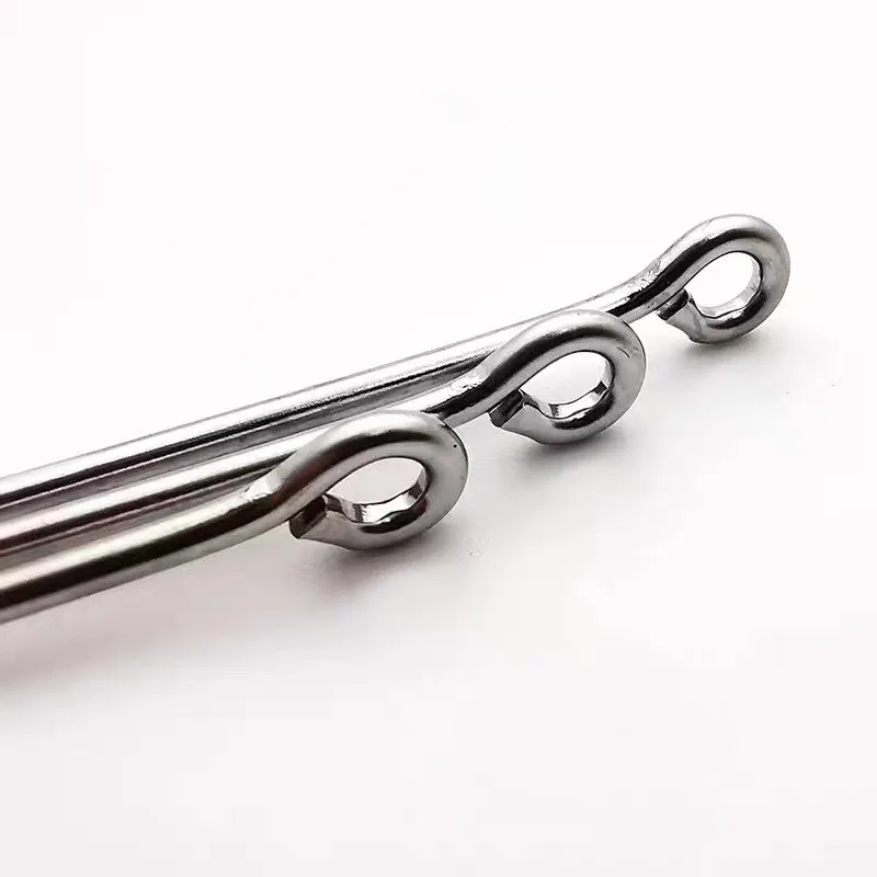 Hameçons de pêche à longue tige avec œillet, gabarit en acier au carbone, crochets barbelé pointus, pêche en eau salée, carpe, outil, 50 pièces