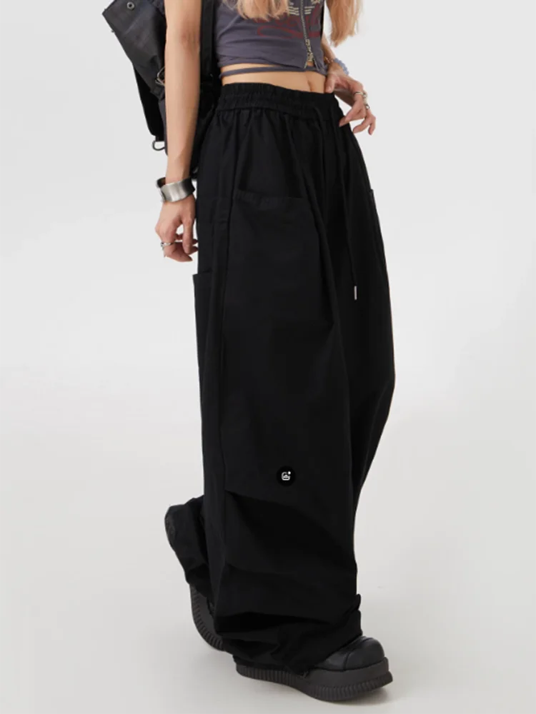 

Y2K Cargo Pant Women Summer High Waist Ins Loose Hip Hop Trousers Streetwear Retro Casual Dance Drawstring Wide Leg Pants