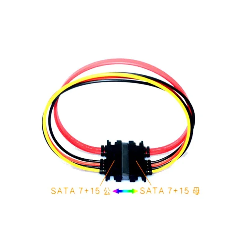 SATA 22 Pin Male To Female Sata Extension Cable SATA 3 III 22 Pin Male to Female 7+15 Pin Data Power Combo Extension Cable
