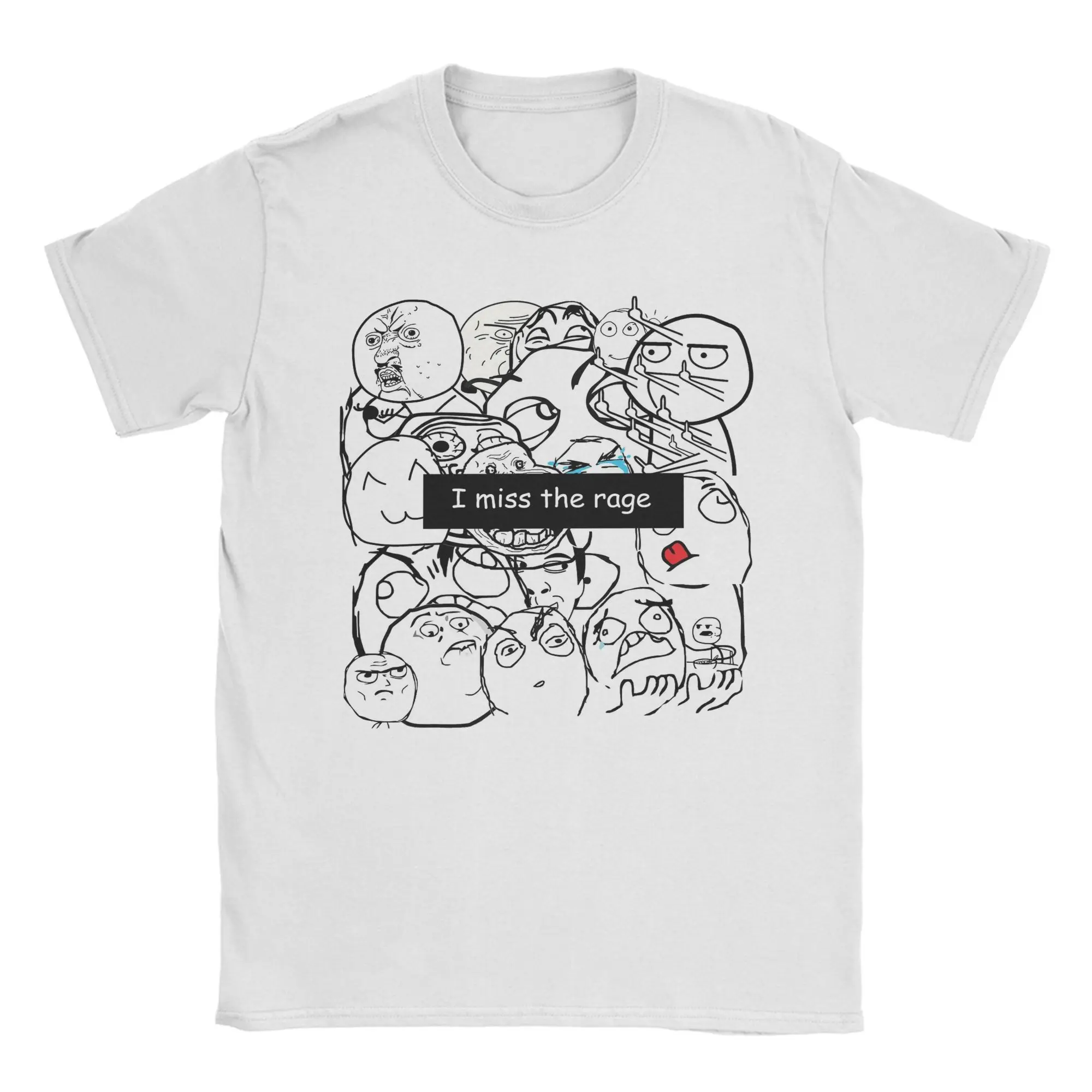 I miss the Rage Face T-Shirt Summer  Fashion T Shirts Men's Cotton O Neck Plus Size Top Tees Short Sleeve Street Style Tshirt