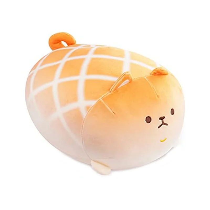 JY-peluche Shiba Inu en peluche, oreiller de pain d'ananas-chignon en forme de chien doux, poupée Akita mignonne, meilleurs cadeaux 30Cm jaune