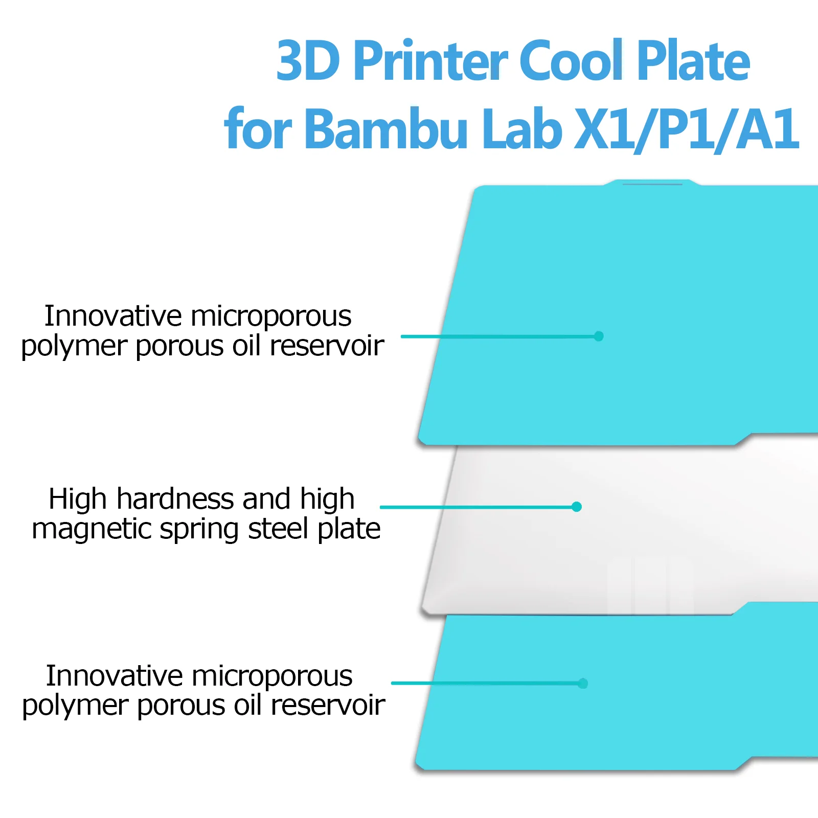 Glacier-Kühlplatte für Bambu Lab H2D H2S A1 P1 X1C P2S H2C, Kühlbauplatte für Anycubic Kobra S1, Creality K1, Ender 3, Kobra 3 – Detail 4