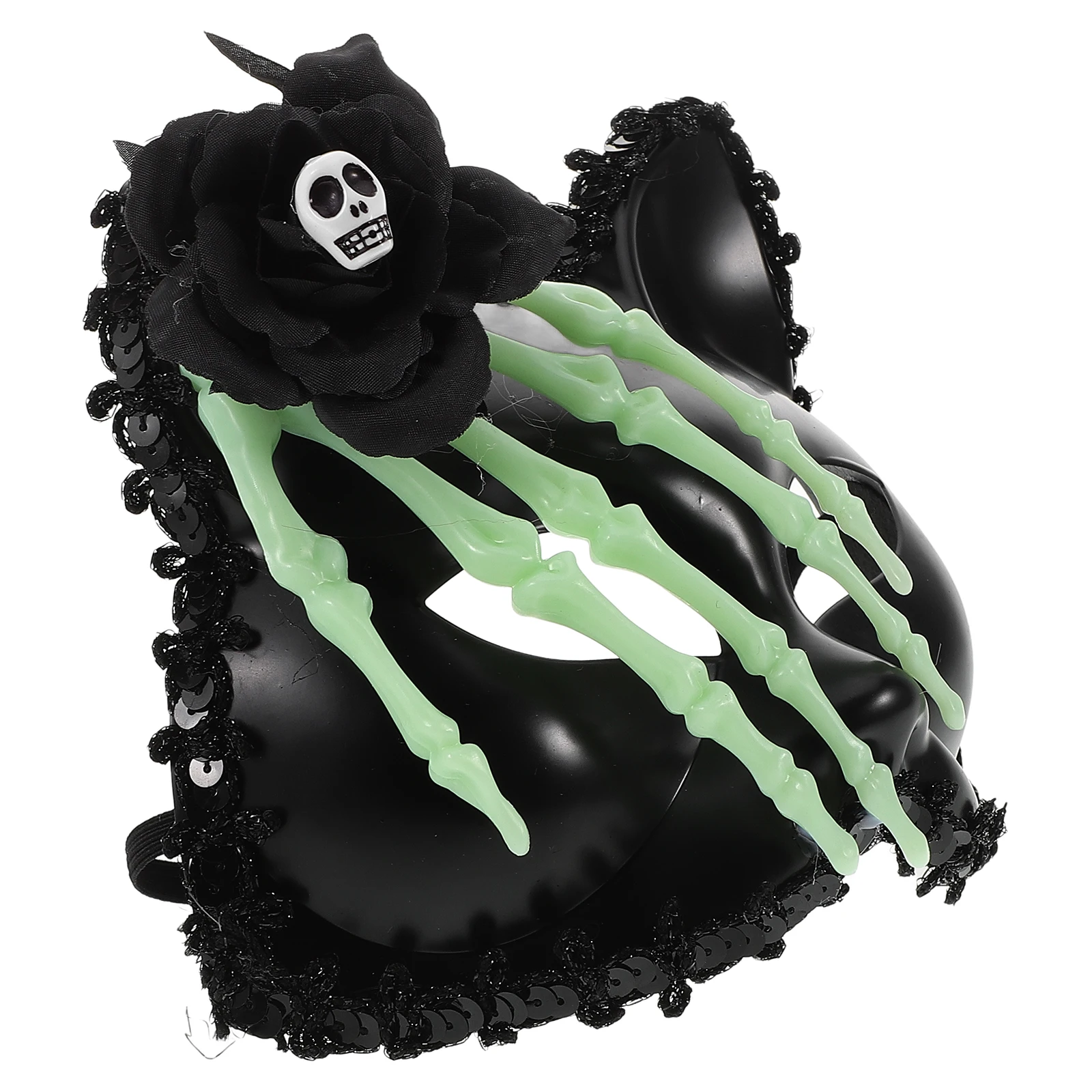 

Skull Flower Half Face Cat Halloween Cosplay Costume Masquerade Scary Mask For Adults Mardi Gras Plastic Fox