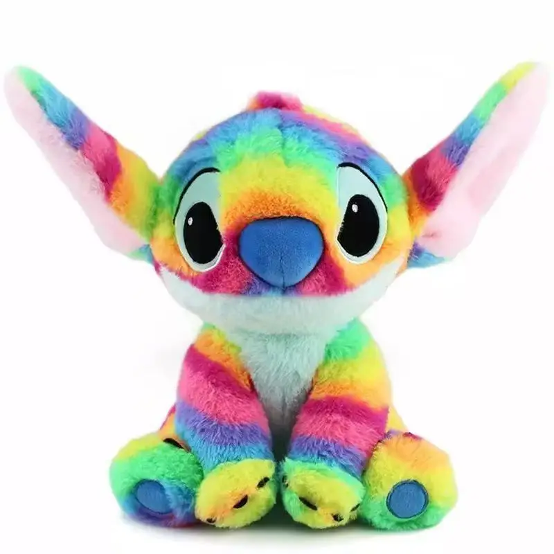 30–50 cm Disney Lilo&Stitch Plüschtiere Kawaii Anime Cartoon Plüschpuppen Regenbogenstich Kissen Weihnachtsgeschenke für Kinder