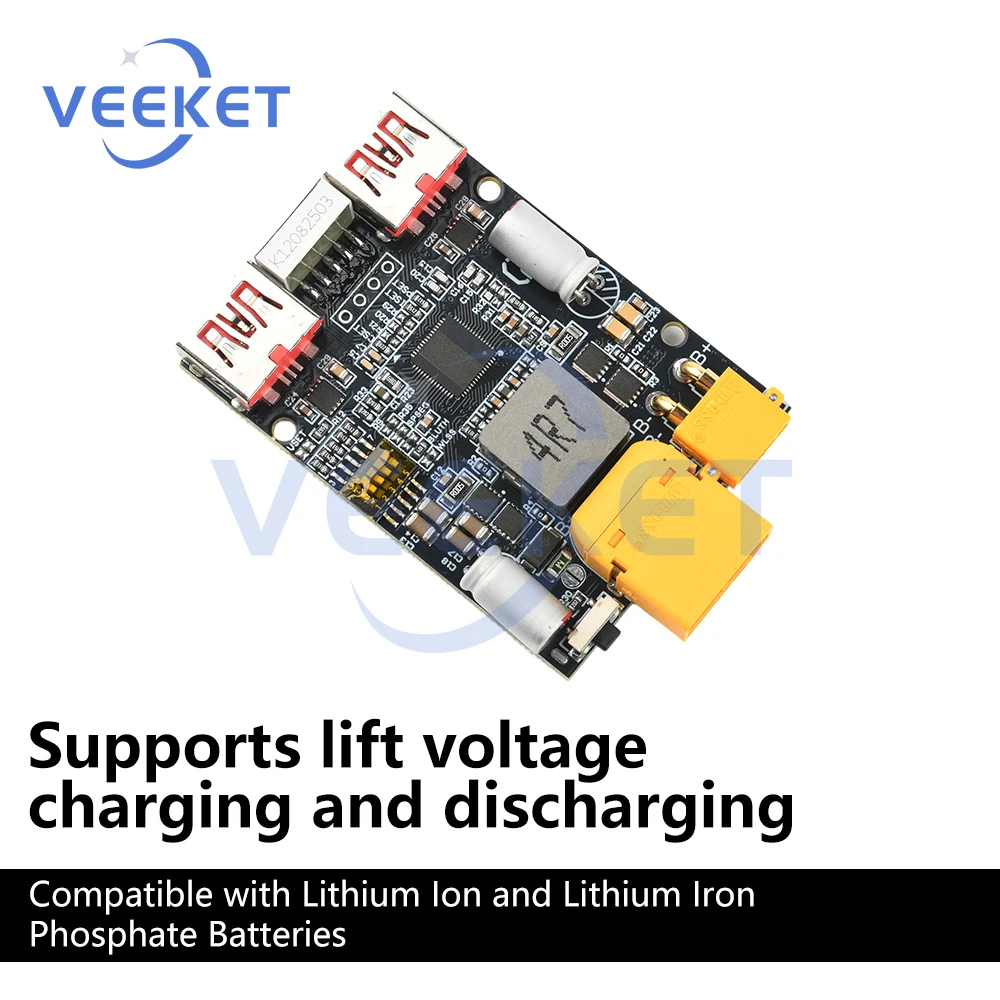 

DC 5-20V 2-7S 100W Fast Battery Charger Module PD Decoy Lithium Battery Charger Support PD2.0/3.0/3.1