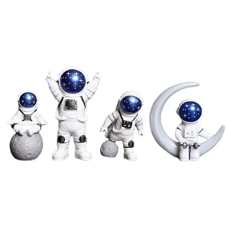 3/4pcs Astronaut Figure Statue Figurine Spaceman Sculpture Educational Toy Desktop Home Decoration  Model for Kids Gift