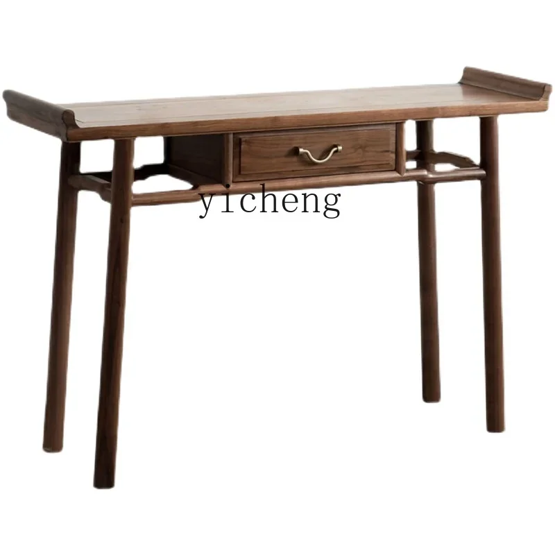 strip case Solid wood warped head table Living room display cabinet Entrance foyer strip table