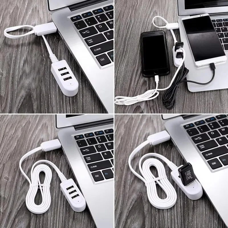 1-5pcs One for Three Brand 3-port Multi-USB Hub 5V Splitter Charger Extension Cable External Extension Cable USB3.0 Splitter Hub