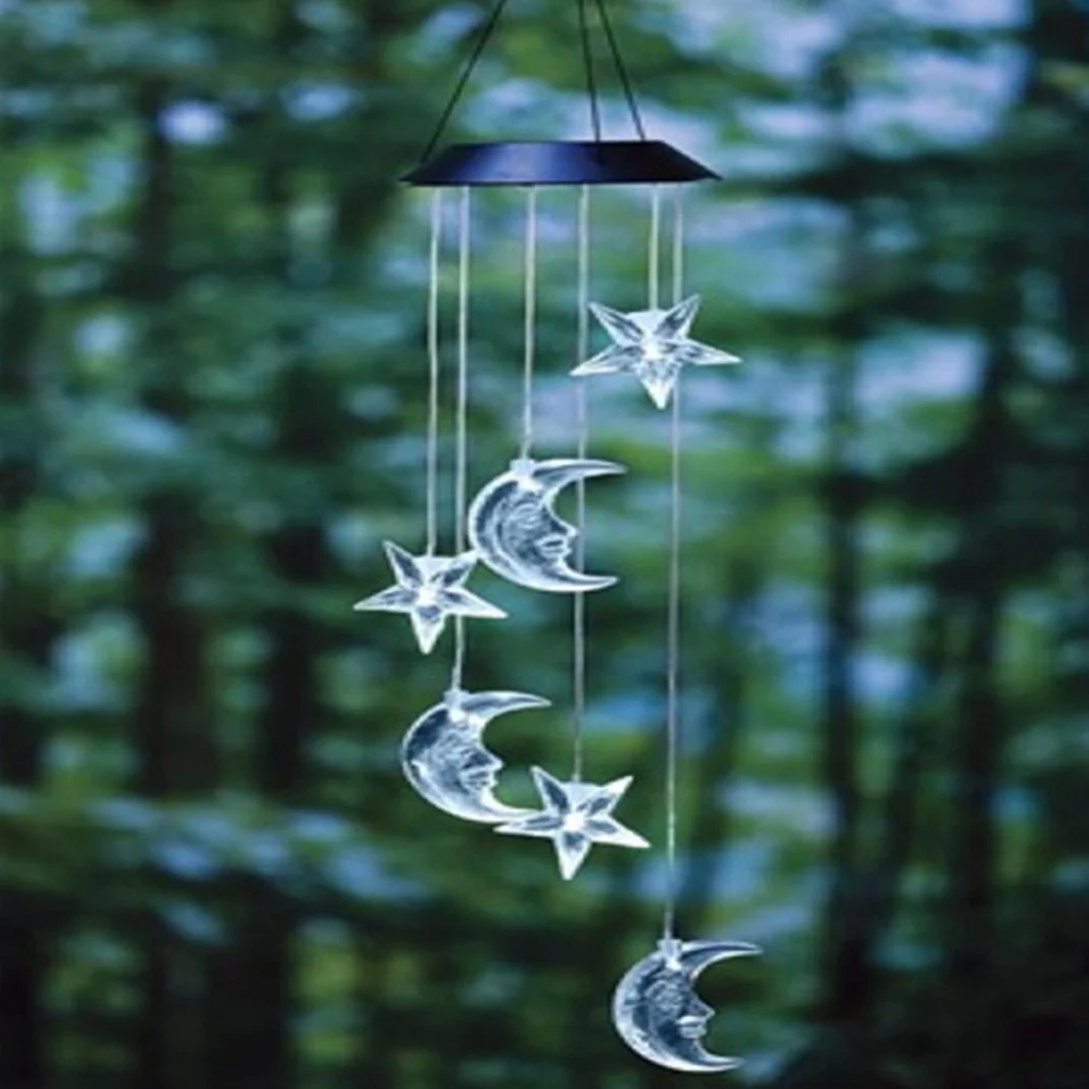 

Star Wind Chimes LED Color Changing Light Sensor Lamp for Home Garden Patio Balcony Decor Solar Wind Chimes