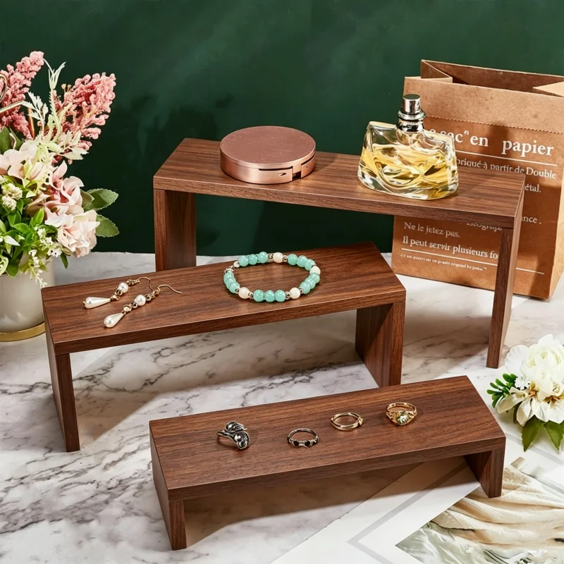 Wood Display Riser Wood Display Riser Stand for Dessert Figurines Conutertop Jewelry Display Riser Shelf Candy Figures Buffets