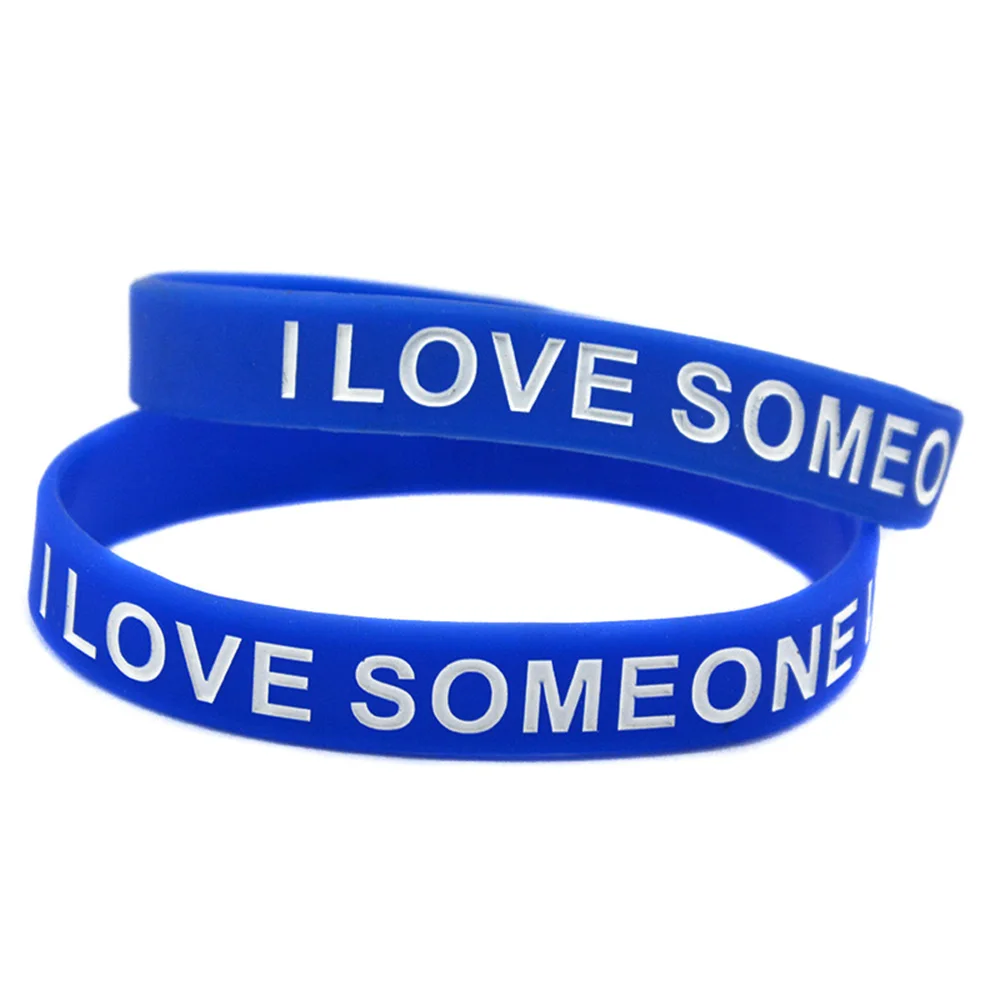 1 Stück „I Love Someone With Autism“, unterstützendes Silikonarmband, medizinisches Gummiarmband, weicher Motivationsarmreif, Erwachsenengröße – Detail 4