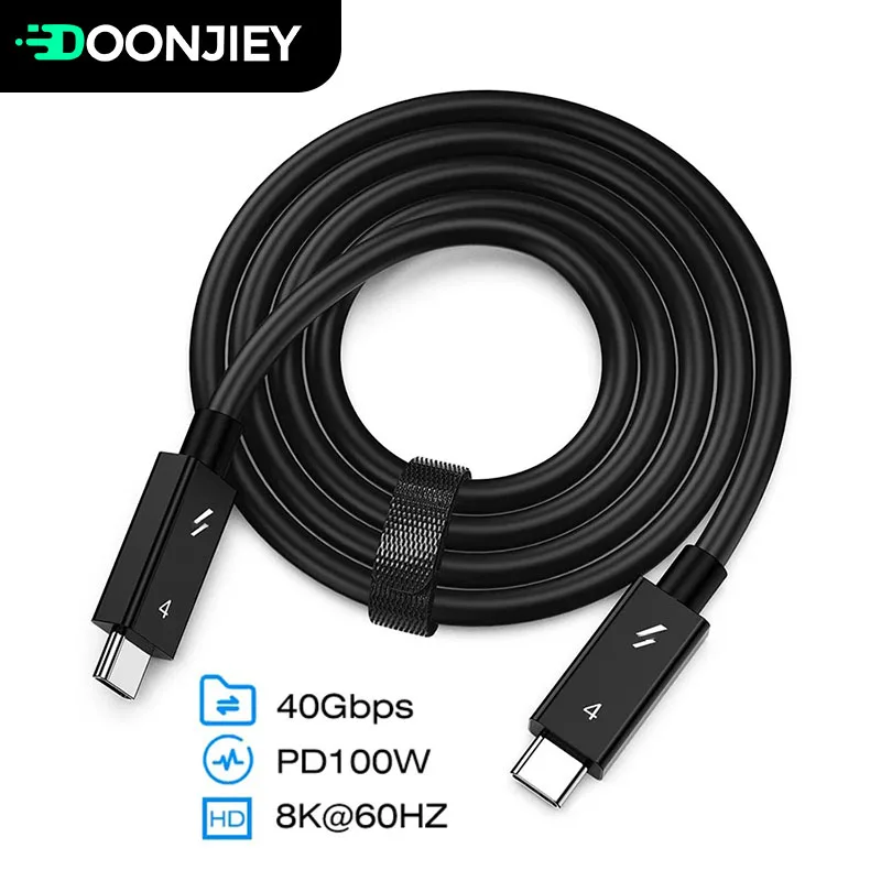 Thunderbolt 4 Cable PD100W Type C Fast Charging Cable Thunderbolt3 40Gbps Data Transfer Cord 8K 60HZ for iPhone iPad Macbook Pro