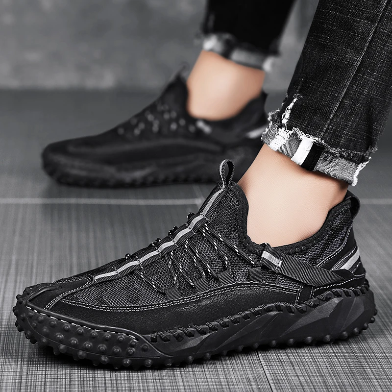 

Мужские кроссовки, дышащая кожаная повседневная обувь, летние мужские удобные сетчатые лоферы, мужская обувь с сетчатым верхом, обувь для прогулок на открытом воздухе, Zapatos