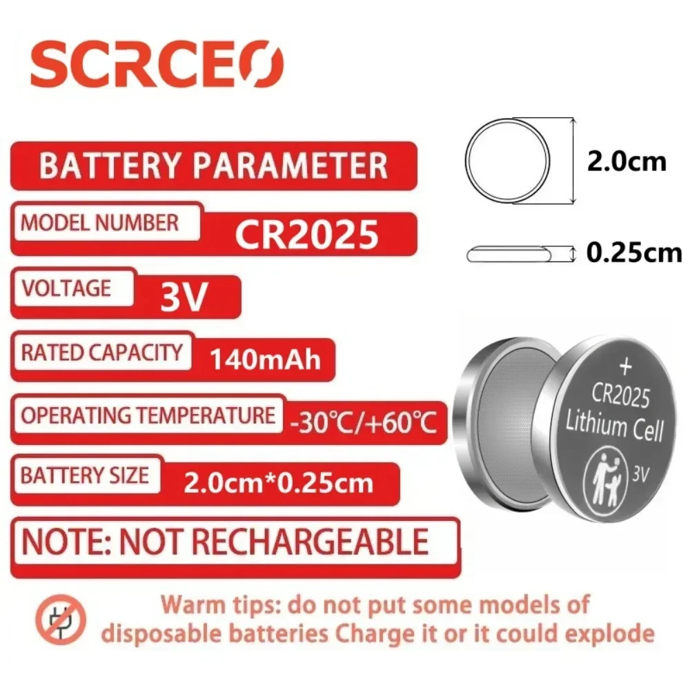 Lithium Coin Cell Battery CR2025 3V 2-50PCS DL2025 BR2025 LM2025 5003LC For Watch Clock Toy Computer Button Cell
