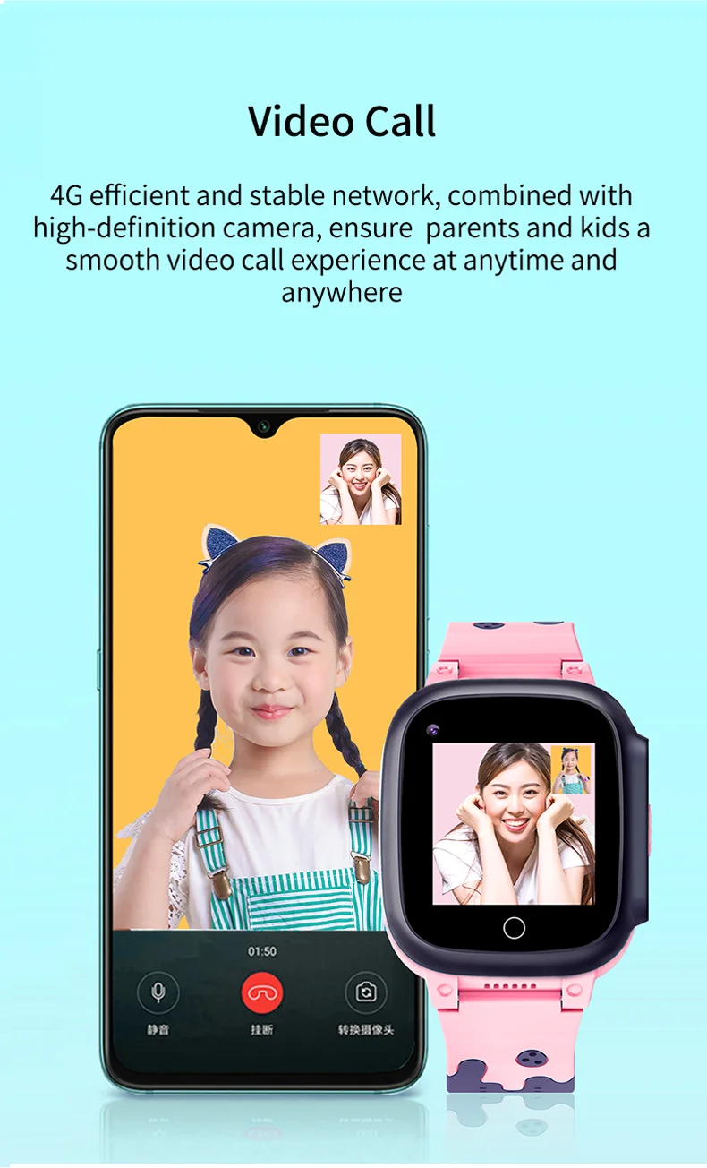 LT25 4G Video Call Kids Smart Watch Phone Waterproof GPS WiFi Location Body Temperature Children Smartwatch Voice Chat VS Y95