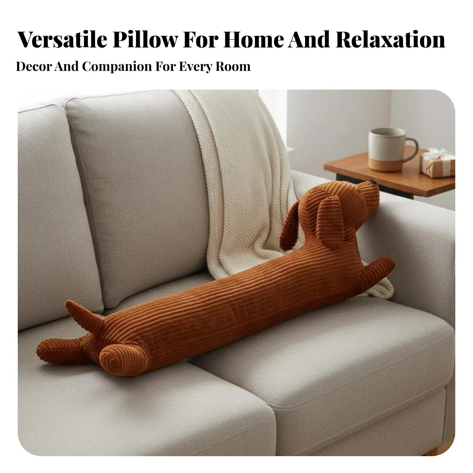 Long Animal Body Pillow Great Gift Long Stuffed Animal Sleeping Cozy Support and Cuddly Bedding Accessory for Couples,