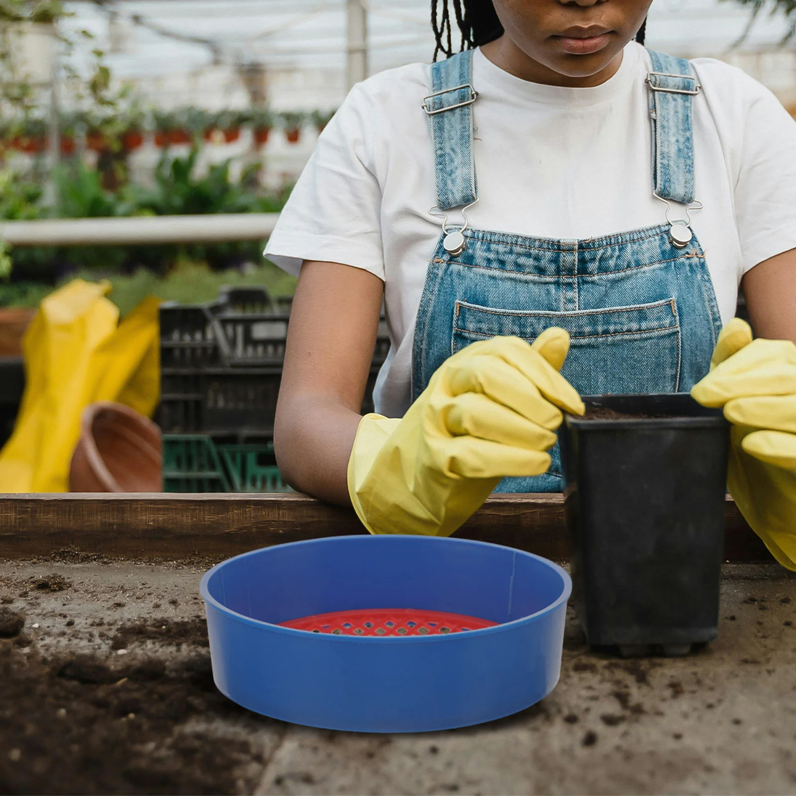 

3Sets Garden Sifting Tool Plastic Soil Sifter with Fine Mesh for Planting Bonsai Potting Mix Sifted Soil Preparation