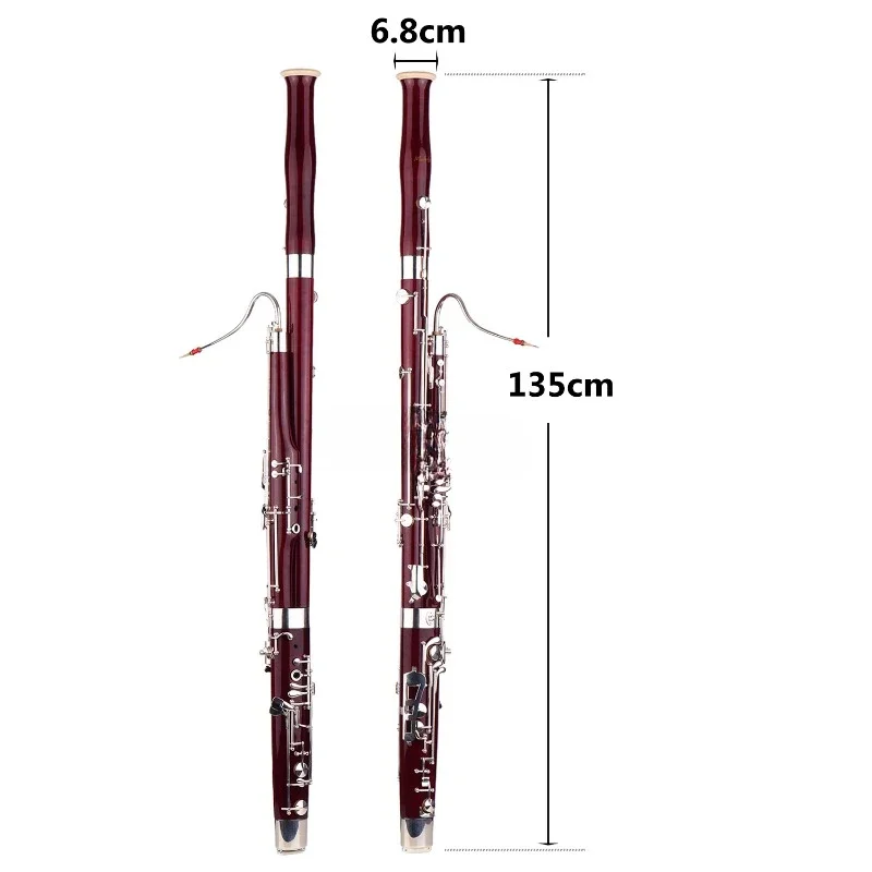 Hot Sale Useful Professional Bassoon C Key Maple Wood Body Cupronickel Silver-plated Keys Woodwind Instrument