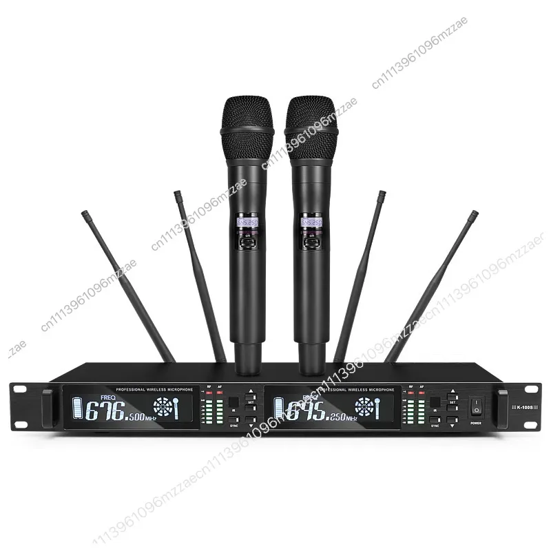 

Professional Wireless Microphone One To Two True Diversity Anti-howling Household KTV Outdoor Stage Wedding Performance