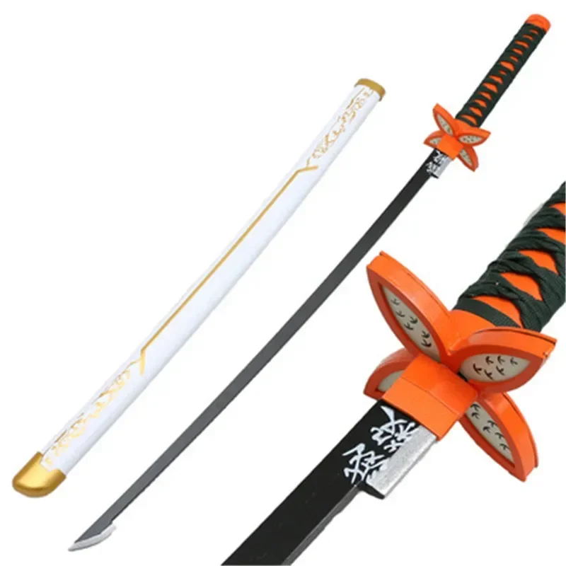 Role Play White Half Kochou Shinobu Sword Katana Cosplay Satoman Tanjiro Wood 104cm Weapon Model