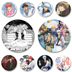 58mm Handmade Exquisite Brooches about Gintoki Sakata Kagura Yoshida Shouyou Comic Book Badge for Backpack Clothes Accessories