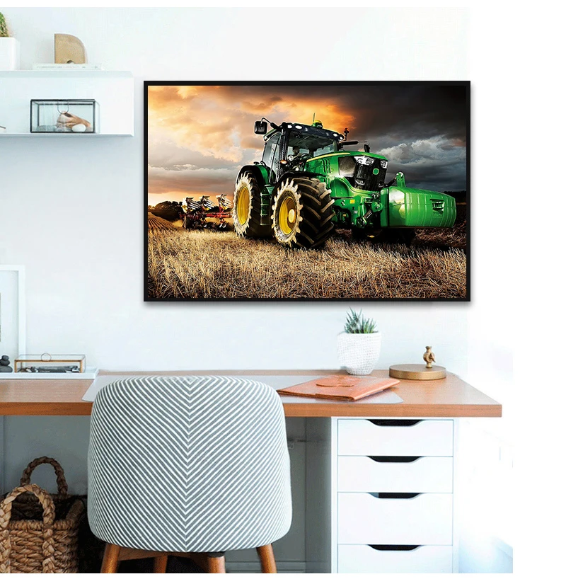 Hd Print Modern Canvas Painting Machine Tractor Farming Harvest Landscape Wall Art Decor Poster Home Decoration Picture No Frame