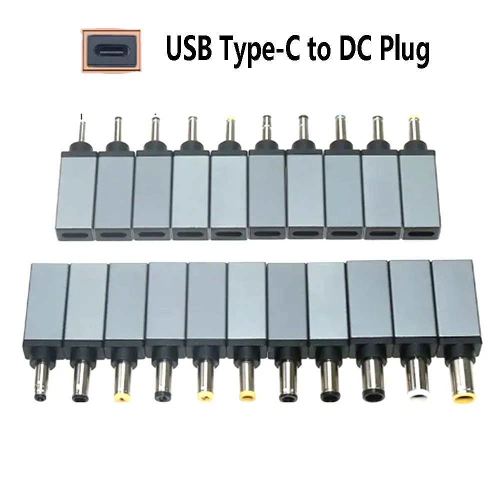 USB Type C Adapter Plug  PD18.5-19.5V PD Adapter Plug Type C Female to5.5*2.5 5.5*2.1 7.9*5.0 4.5*3.0mm Male Jack Converter