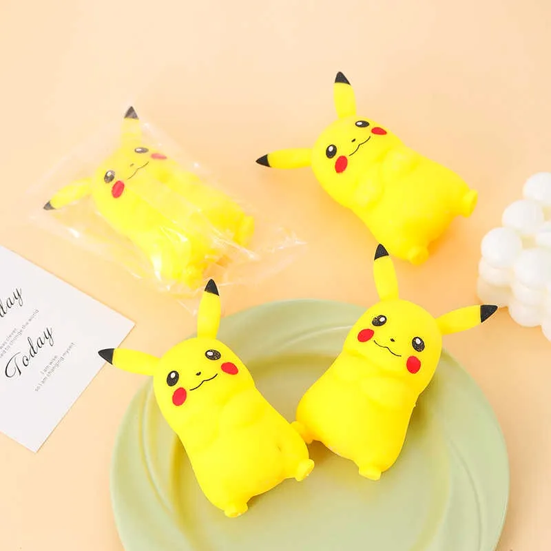 Pokemon Pikachu Squeeze Toys Cartoon Anime Cute Stress Relieving Toys Children Souptoys Fashion Desktop Ornament Holiday Gifts