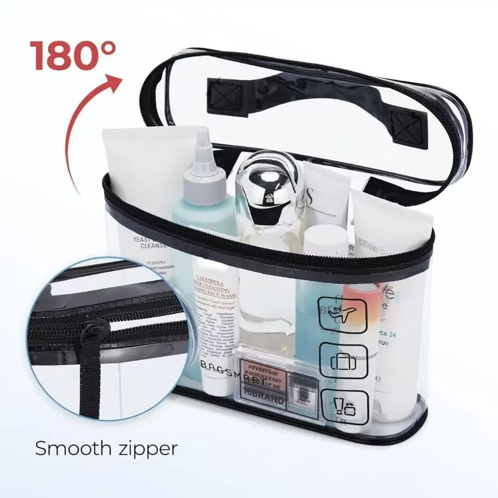 New Clear Toiletry Bag PVC Waterproof Cosmetic Organizer Thickened Large Capacity Travel Storage Bag
