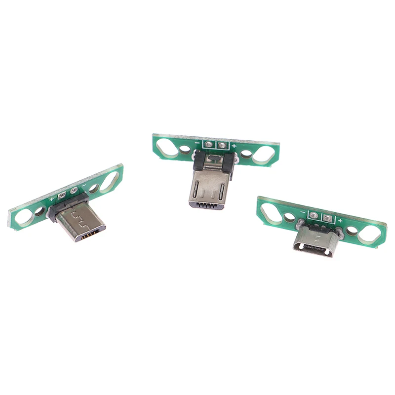 For Micro Data Charging Cable Jack Test Board With Pin Header 90 Degree Micro USB Female Male Connector