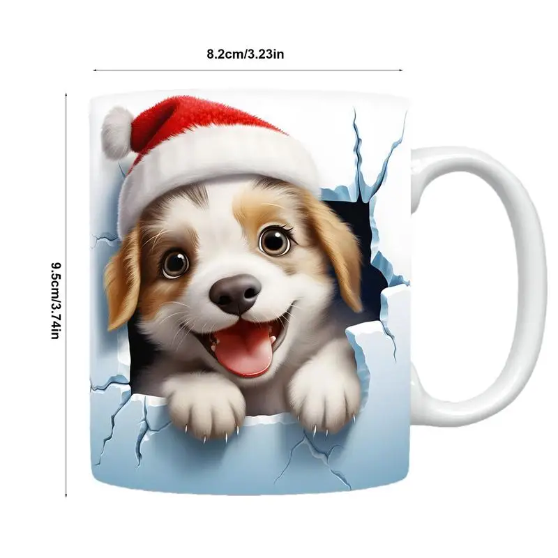 New Christmas Mug Cartoon Christmas Theme Animal Coffee Cup Festive Tableware Drinkware Funny Ceramic Cup With Handle For Home