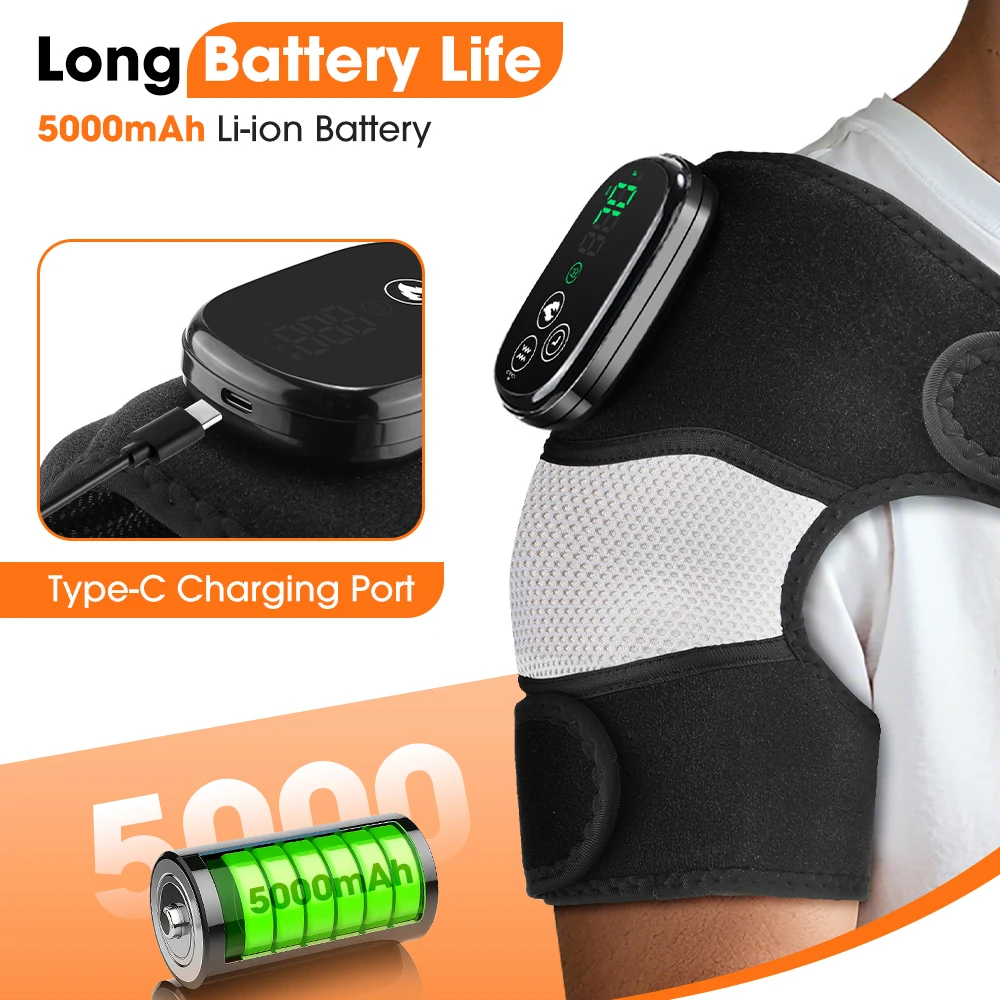 جهاز تدليك الركب الحراري 3 في 1 الكتف الركبة الكوع التدفئة تدليك قابلة للشحن 6-Level ساخنة آلة الاهتزاز العضلات الاسترخاء الوسادة #5