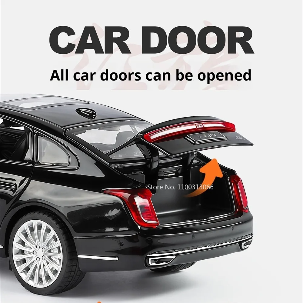1:32 Alloy HONGQI H9 Rolls Royce Cullinan Cars Toy Models Wheel Pull Back Miniature Car Light Music Vehicles Toy Home Decoration