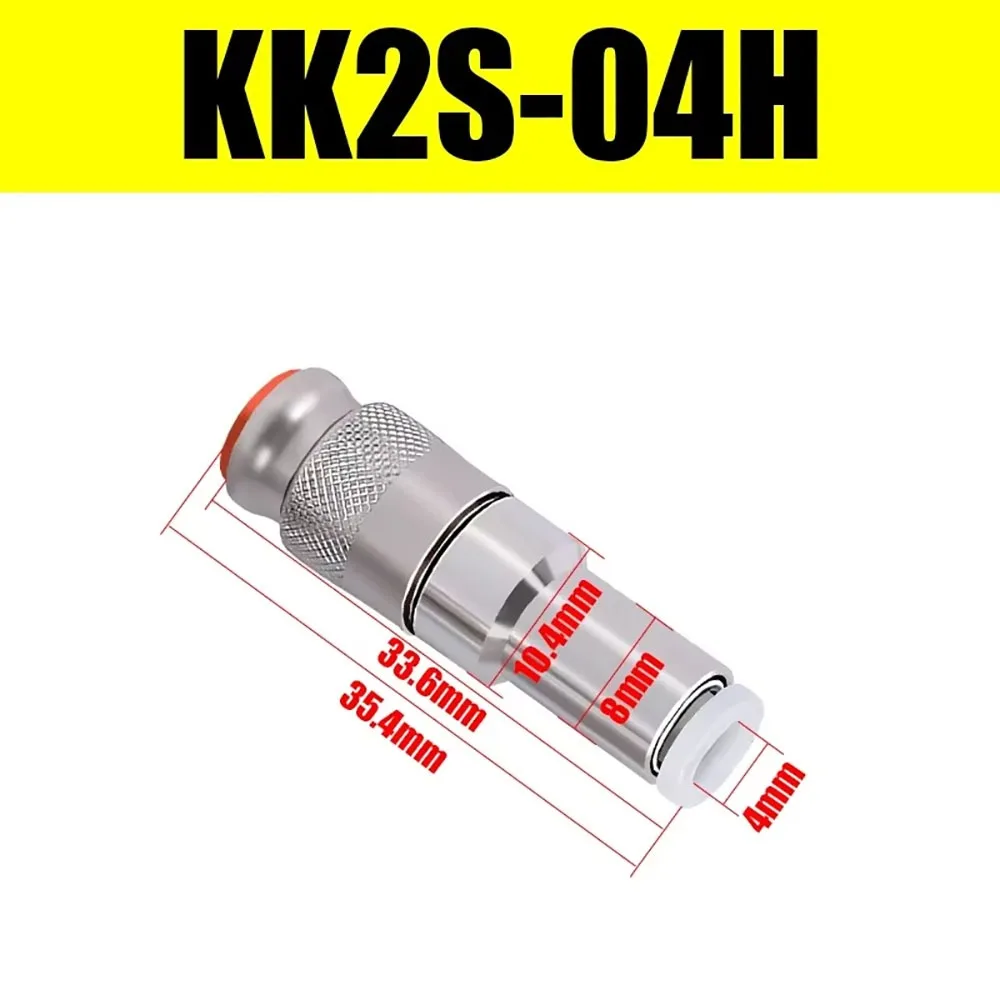 1Pcs KK2P/KK2S-04H-06H-04E-06E Tracheal Quick Connector One-way Pneumatic Quick Coupling PU Tube Brass Pipe Joint