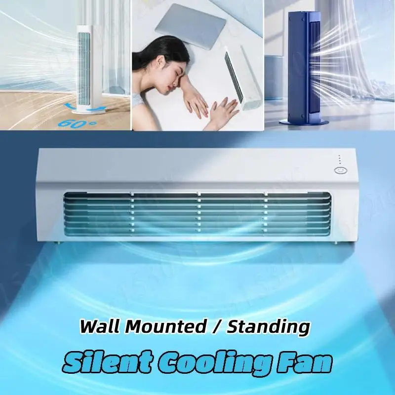 Ventilador de refrigeración eléctrico sin hojas, ventilador de aire acondicionado silencioso montado en la pared, Enfriador de aire de viento fuerte sin aspas, ventilador de pie LED de 3 modos
