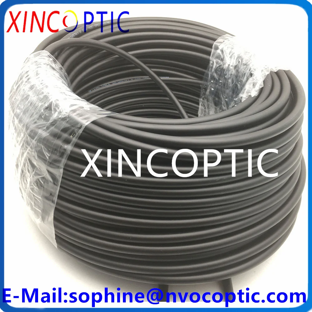 12F Singlemode 12C SMF 50Meter 6.0Mm 12Core SMF G657A Luar Ruangan DVI PDLC Tahan Air FTTA Kabel Patch Serat Lapis Baja Kabel Hitam TPU