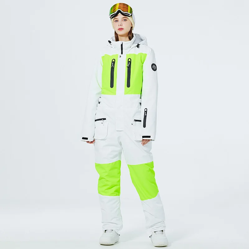 

Winter Windproof Warm Integrated Hooded Skiing Suit Men Women Outdoor Snowboarding Sports Waterproof Wear Resistant Ski Clothing