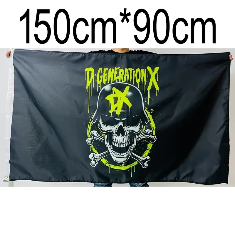 D-Generation X skull Single Sided Flag DX Logo Flag 150cm*90cm Win Craft