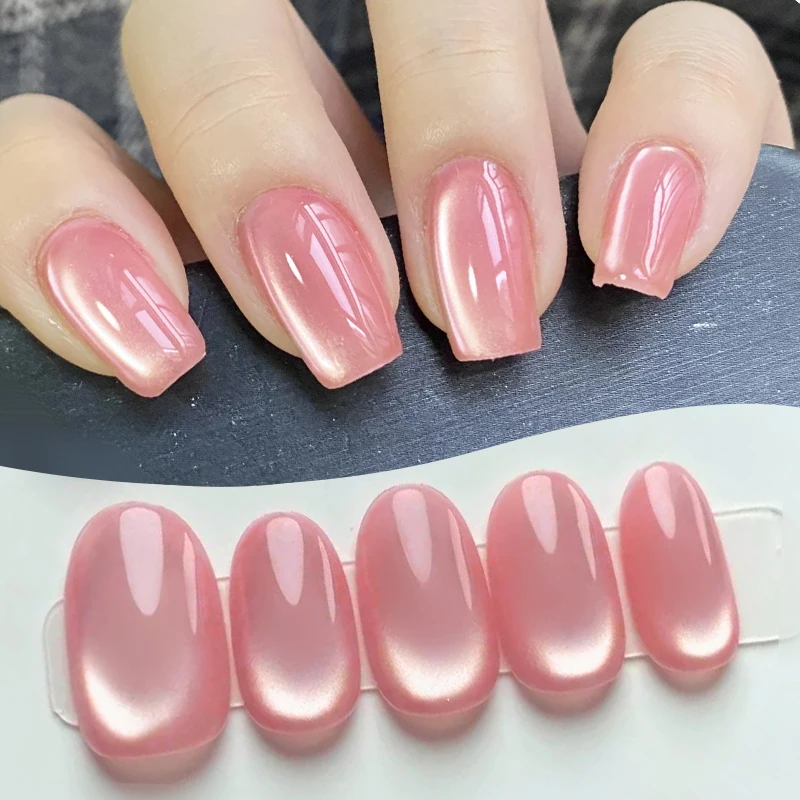 Esmalte en gel magnético de cuentas de vidrio rosa 10ml BORN PRETTY, efecto ojo de gato, luz de luna, cristal jelly, semipermanente remojable 2