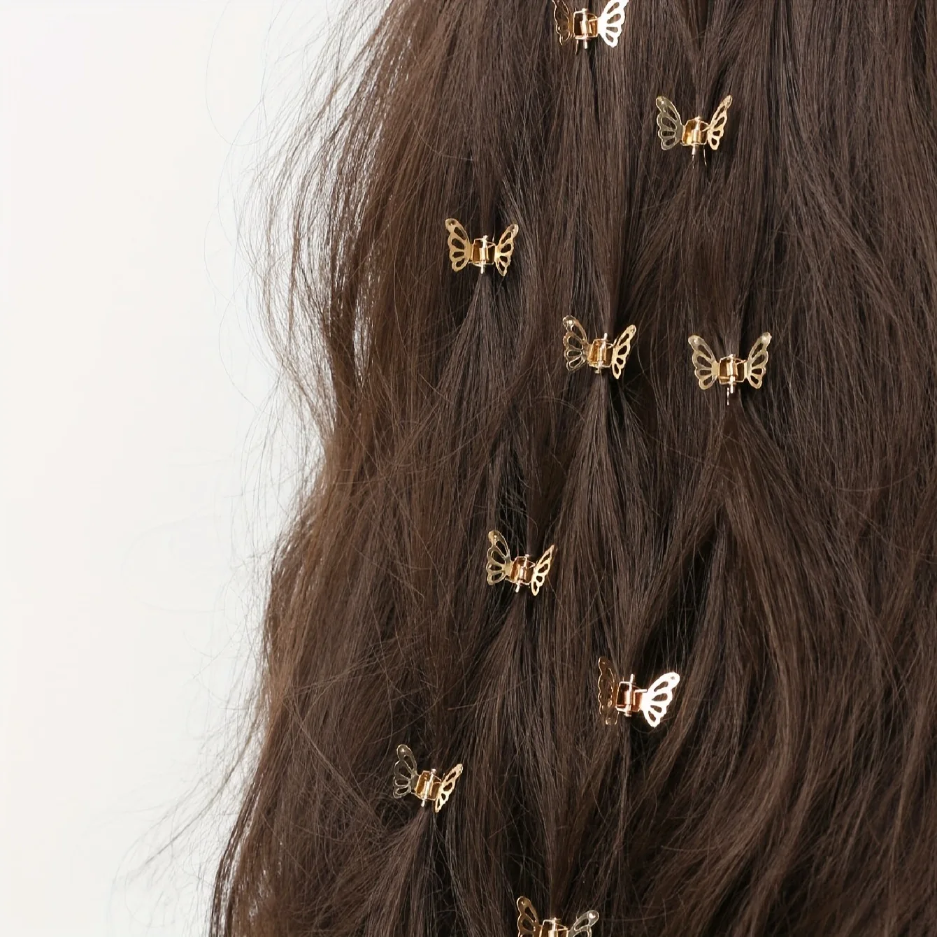 10szt Mini Hollow Out Butterfly Design Sweet Hair Clip Retro Bangs Fixed Clip Decoration Hair Grasping For Women And Girls