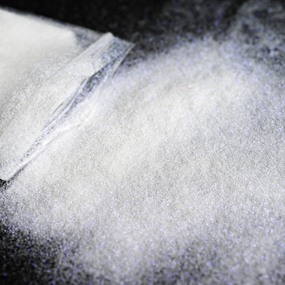 10/50g Bianco Iridescente Unghie Artistiche Glitter Polvere 0.1mm Olografico Ultra-Fine Cromo Pigmento Laser Scintillante Smalto Manicure Polvere