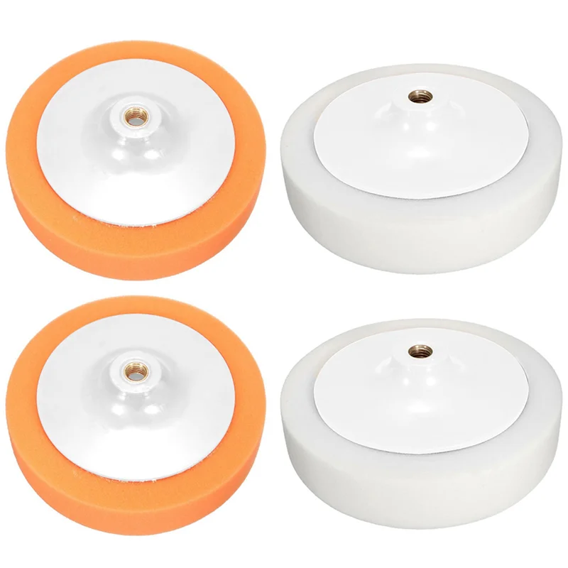 

4X 7 Inch 180Mm Car Polishing Buffing Head Mop Pad Soft Sponge With M14 Thread-AT36