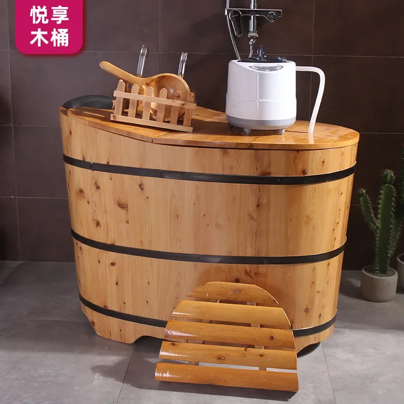 Yuexiang goose egg type bath bucket bath bath small apartment drug fumigation wooden bucket manufacturer wholesale