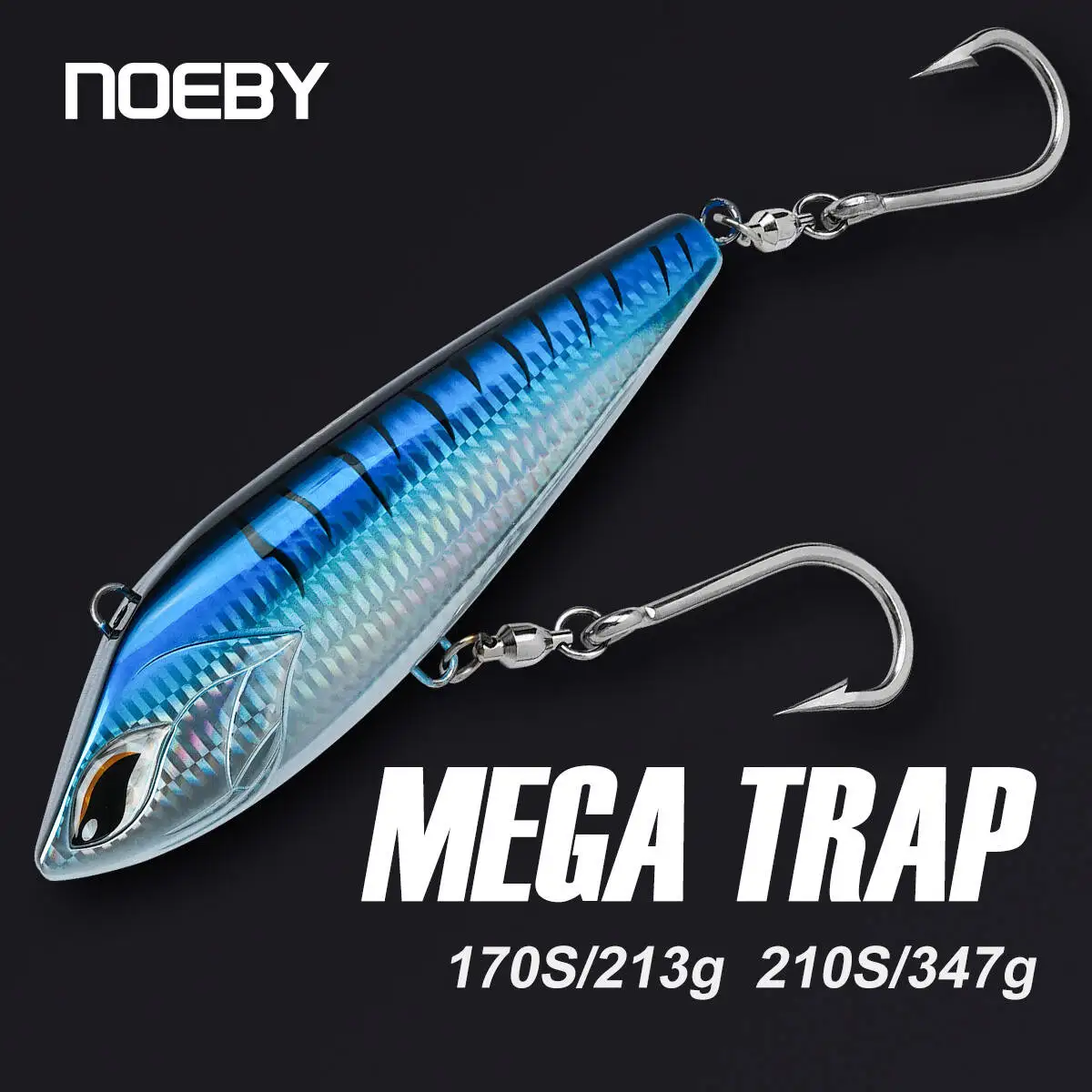 NOEBY 170mm 213g 210mm 347g Sinkender VIB Angelköder Künstliche Hartköder für Wahoo-Thunfisch Großfischangeln, Mega Trap Meeresköder