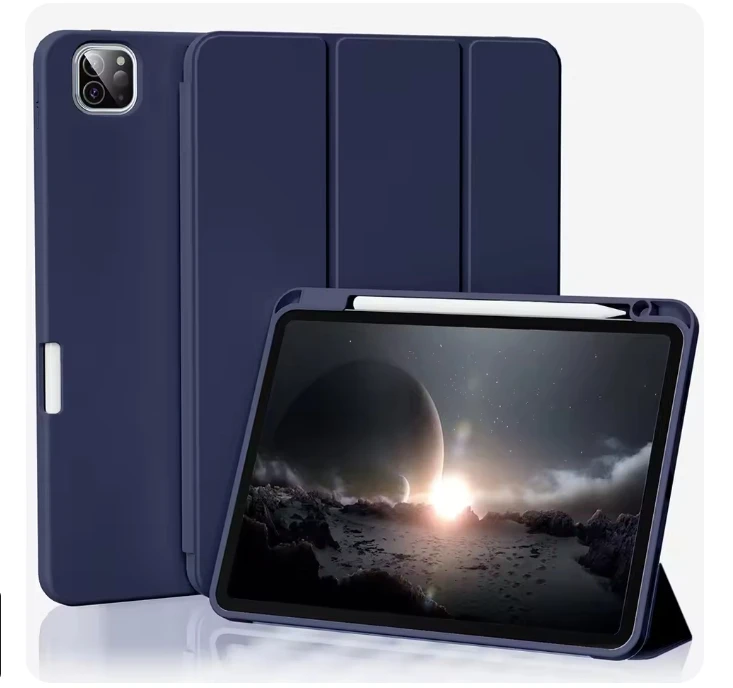 For 2026 IPad M5 Pro 11 13 Inch 4/3/2th Gen A16 12th Air 8 7 6 5 10.9 Mini 7 6 with Pencil Holder Case Trifold Stand Smart Cover