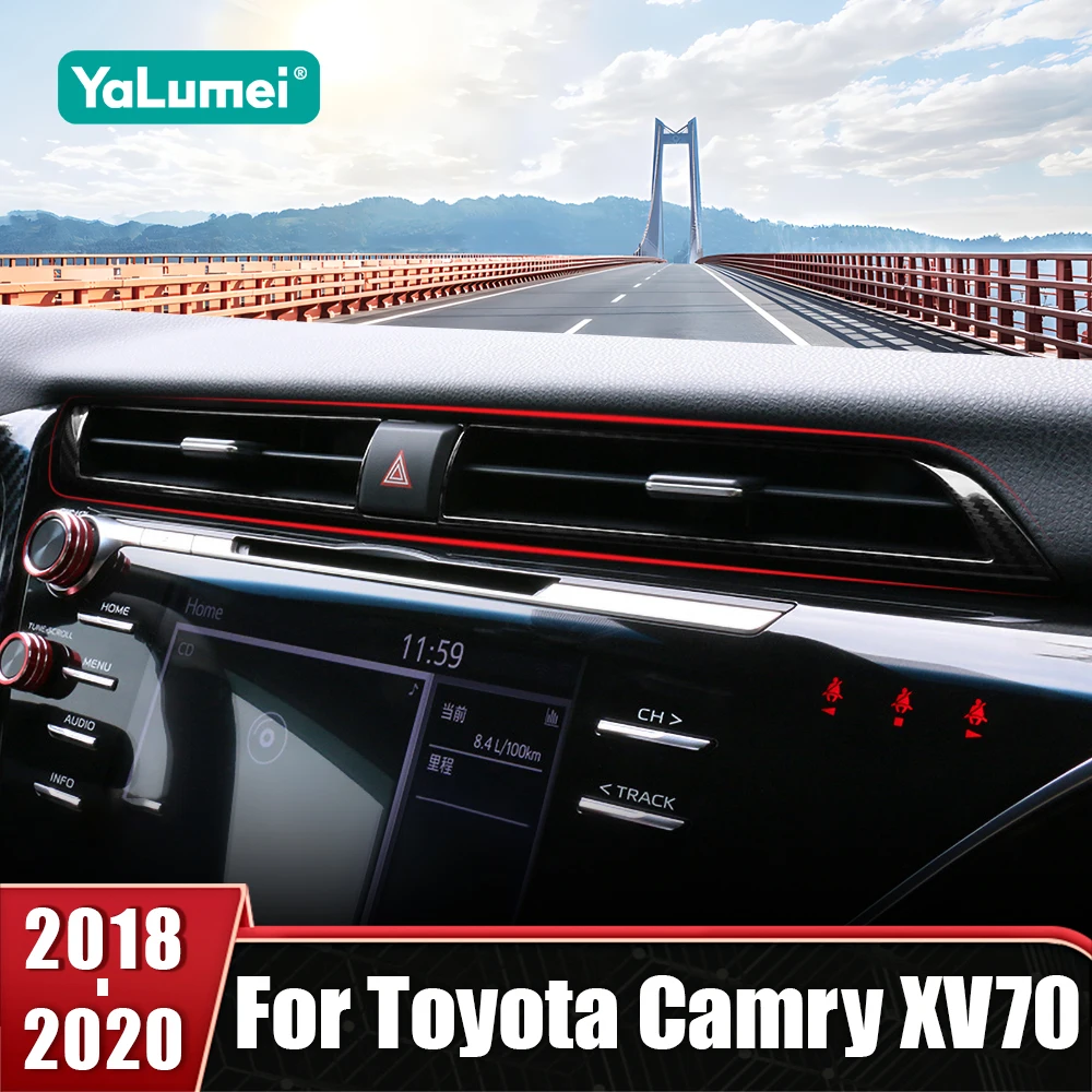 

For Toyota Camry 70 XV70 2018 2019 2020 Carbon Car Center Control Air Conditioning Vent Outlet Frame Trim Sticker Accessories