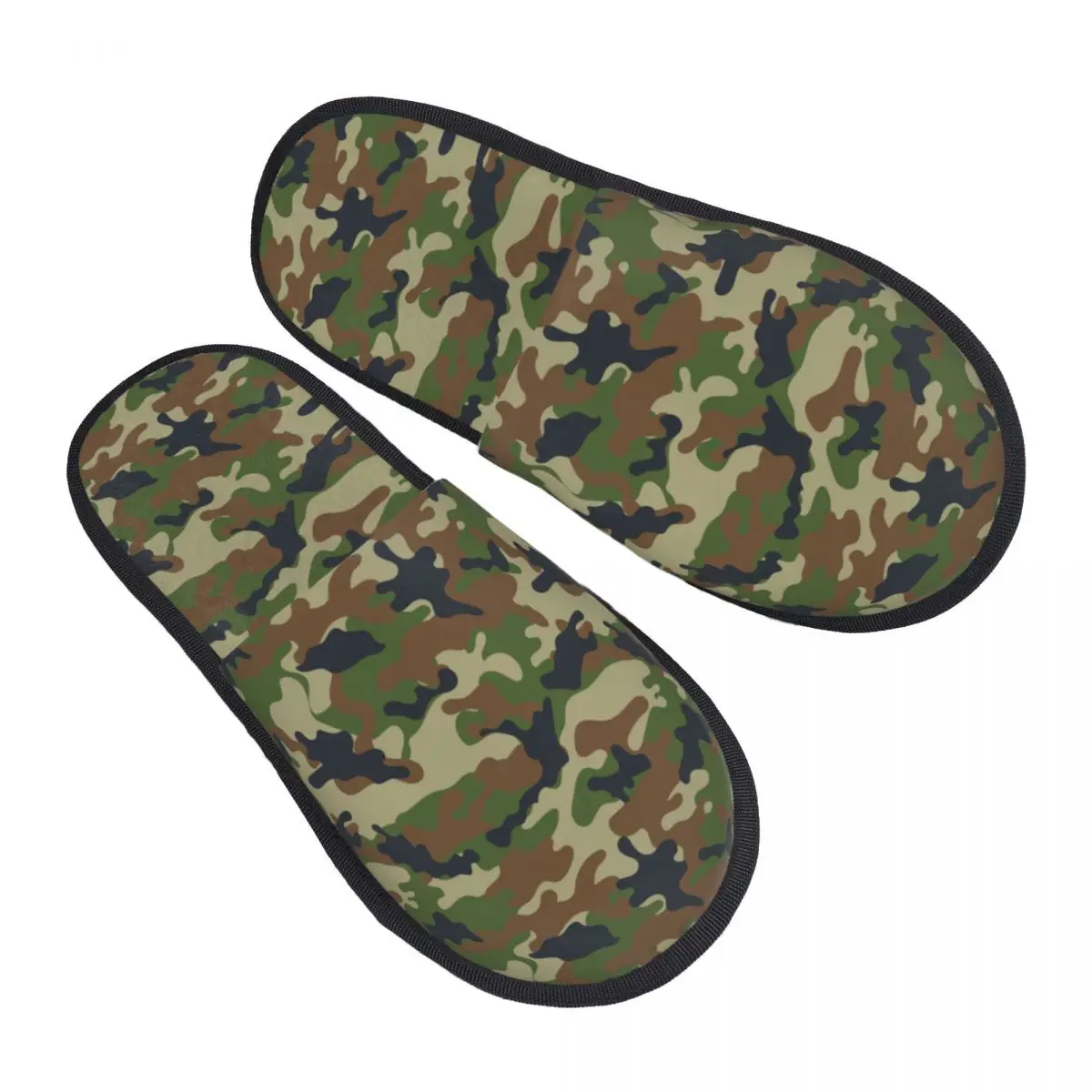 Custom Woodland Camouflage Comfort Scuff With Memory Foam Slippers Women Military Army Camo Bedroom House Shoes