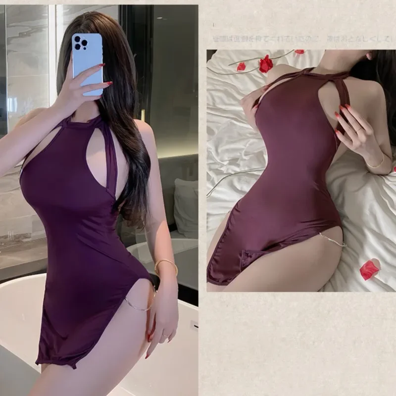 Hot Dress Sexy Hollow Back Hanging Neck Tight Binding Sleeping Dress Pure Desire Evening dress dresses on offer Woman clothing